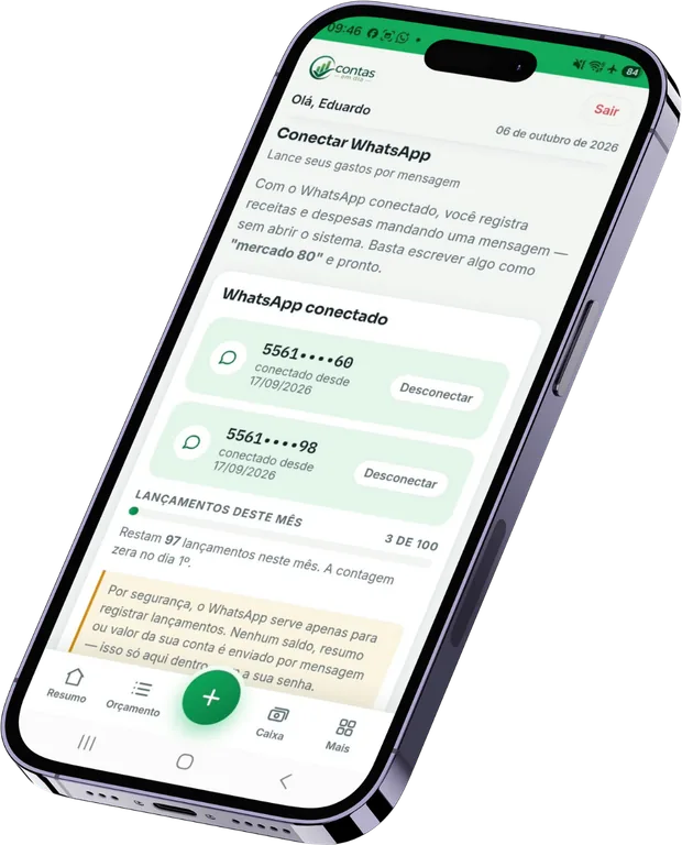 Dois números de WhatsApp conectados à mesma conta